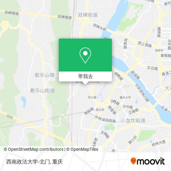 西南政法大学-北门地图