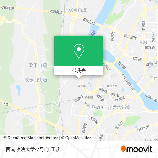 西南政法大学-2号门地图
