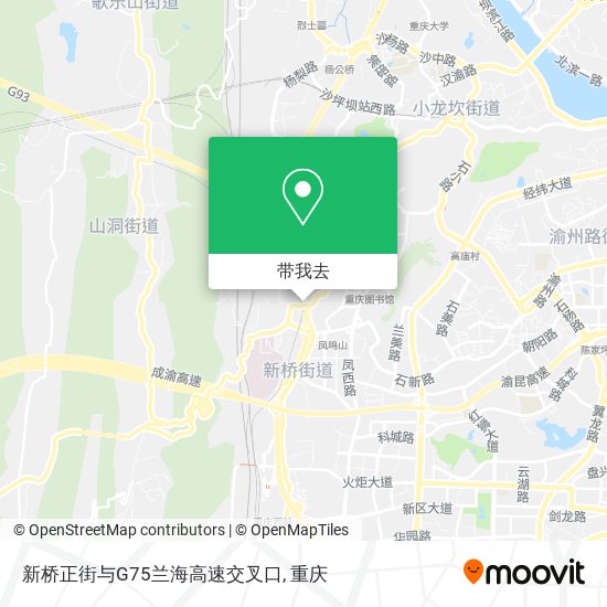 新桥正街与G75兰海高速交叉口地图