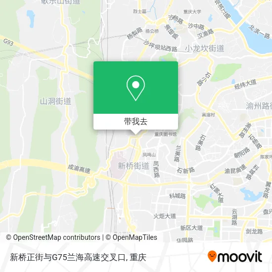 新桥正街与G75兰海高速交叉口地图