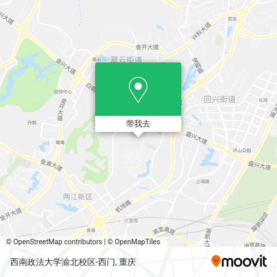西南政法大学渝北校区-西门地图