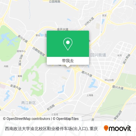 西南政法大学渝北校区勤业楼停车场(出入口)地图