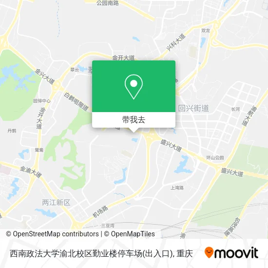 西南政法大学渝北校区勤业楼停车场(出入口)地图