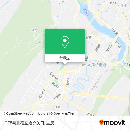 G75与北碚互通交叉口地图