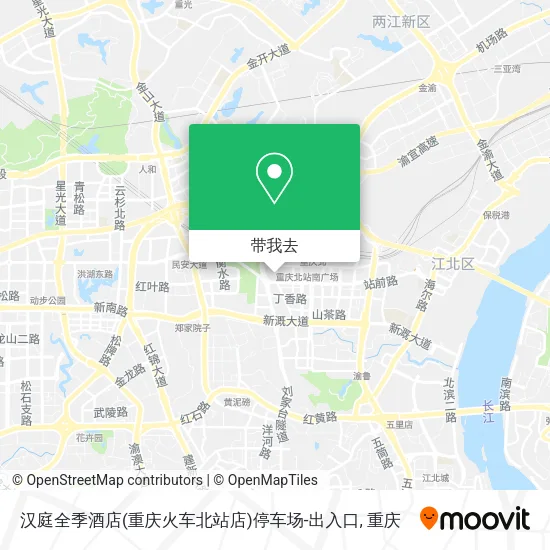 汉庭全季酒店(重庆火车北站店)停车场-出入口地图