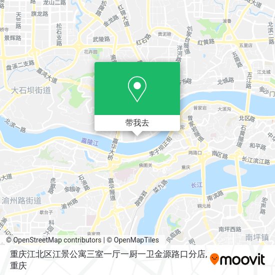 重庆江北区江景公寓三室一厅一厨一卫金源路口分店地图