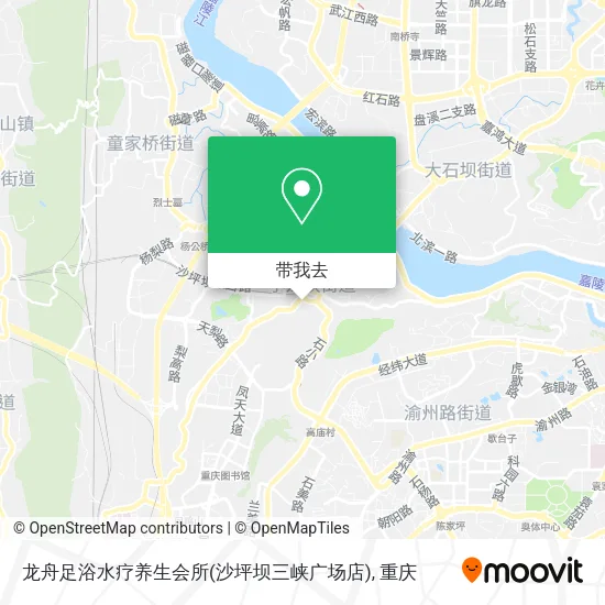 龙舟足浴水疗养生会所(沙坪坝三峡广场店)地图