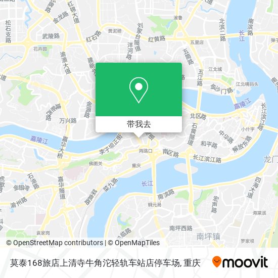 莫泰168旅店上清寺牛角沱轻轨车站店停车场地图