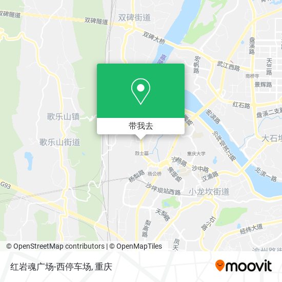 红岩魂广场-西停车场地图