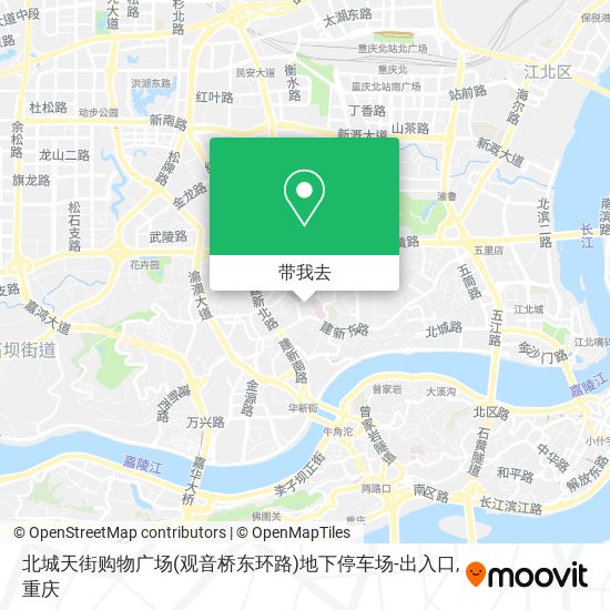 北城天街购物广场(观音桥东环路)地下停车场-出入口地图