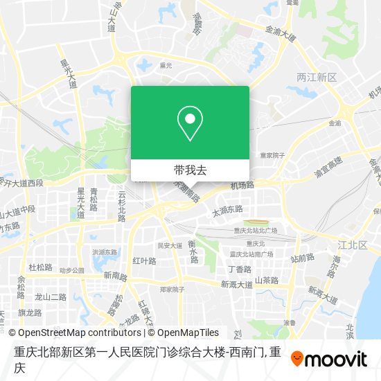 重庆北部新区第一人民医院门诊综合大楼-西南门地图