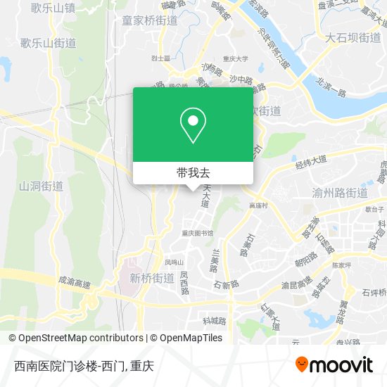 西南医院门诊楼-西门地图