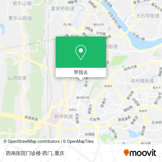 西南医院门诊楼-西门地图