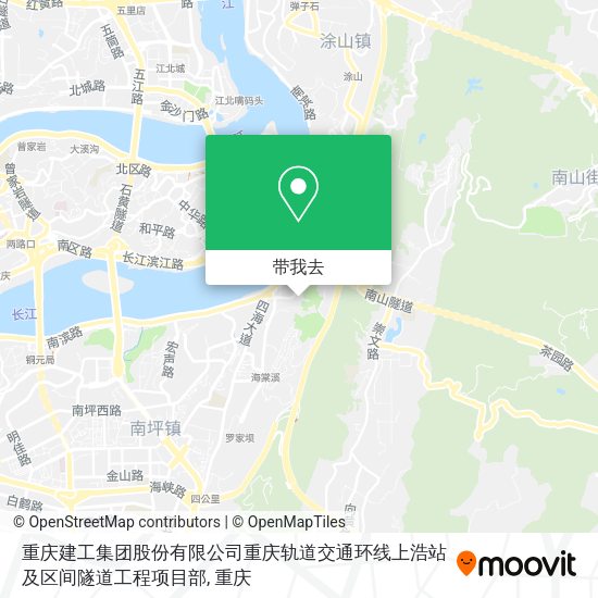重庆建工集团股份有限公司重庆轨道交通环线上浩站及区间隧道工程项目部地图