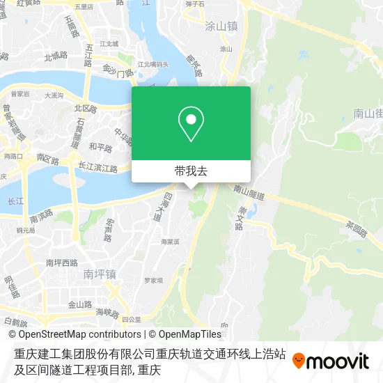 重庆建工集团股份有限公司重庆轨道交通环线上浩站及区间隧道工程项目部地图
