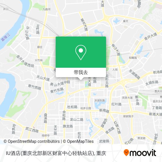 IU酒店(重庆北部新区财富中心轻轨站店)地图