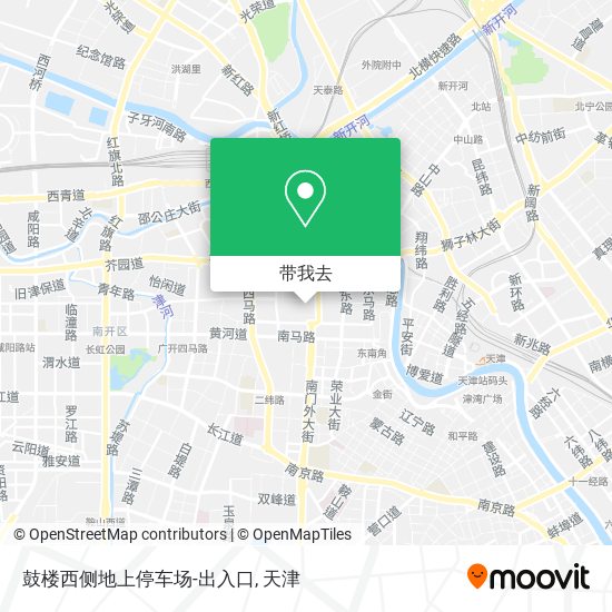 鼓楼西侧地上停车场-出入口地图