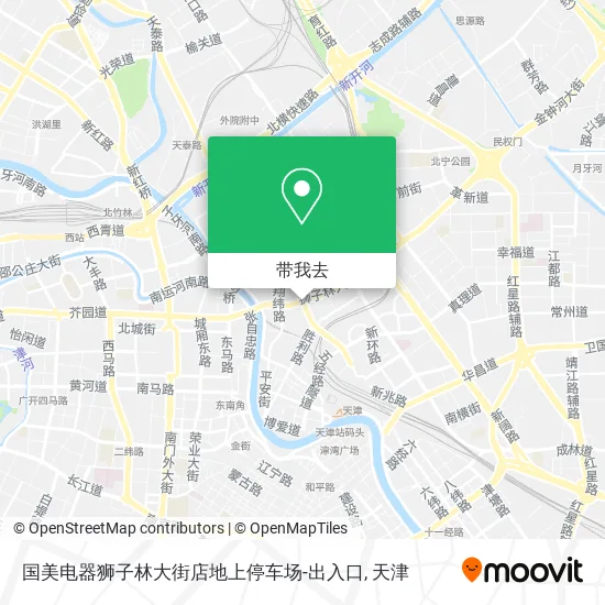国美电器狮子林大街店地上停车场-出入口地图