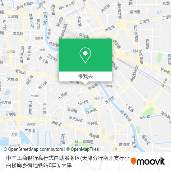 中国工商银行离行式自助服务区(天津分行南开支行小白楼廊乡街地铁站C口)地图