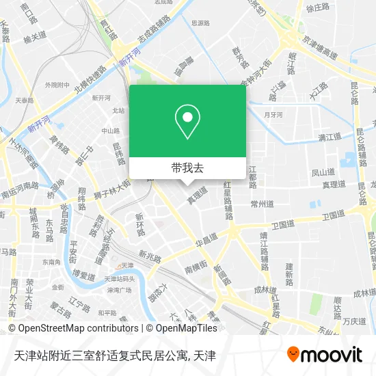 天津站附近三室舒适复式民居公寓地图