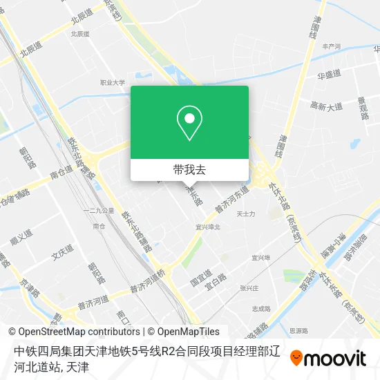 中铁四局集团天津地铁5号线R2合同段项目经理部辽河北道站地图