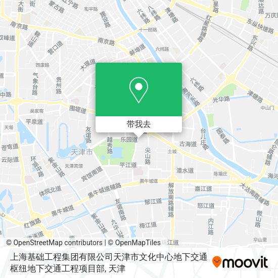 上海基础工程集团有限公司天津市文化中心地下交通枢纽地下交通工程项目部地图