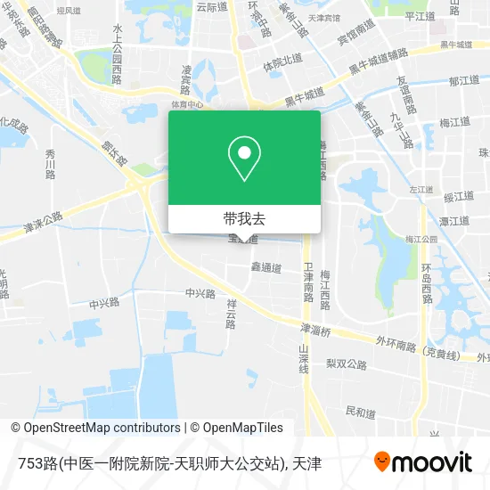753路(中医一附院新院-天职师大公交站)地图
