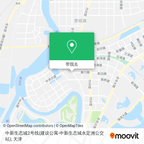 中新生态城2号线(建设公寓-中新生态城永定洲公交站)地图