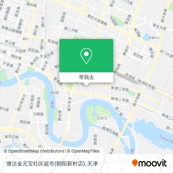 塘沽金元宝社区超市(朝阳新村店)地图