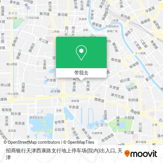 招商银行天津西康路支行地上停车场(院内)出入口地图