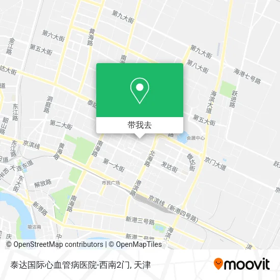 泰达国际心血管病医院-西南2门地图