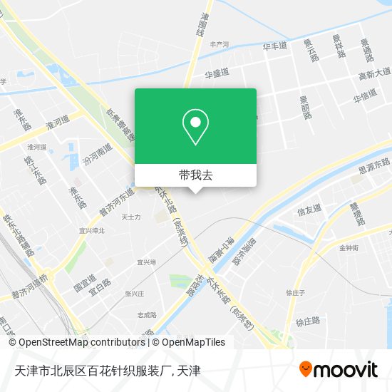 天津市北辰区百花针织服装厂地图