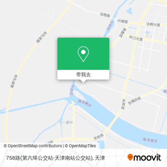 758路(第六埠公交站-天津南站公交站)地图