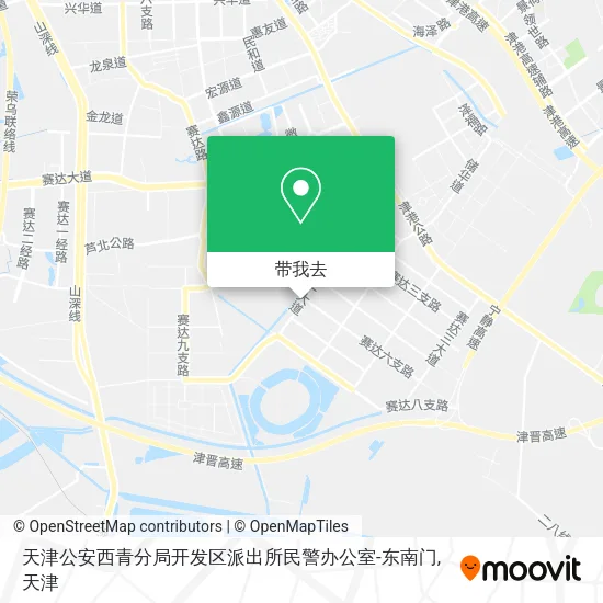 天津公安西青分局开发区派出所民警办公室-东南门地图