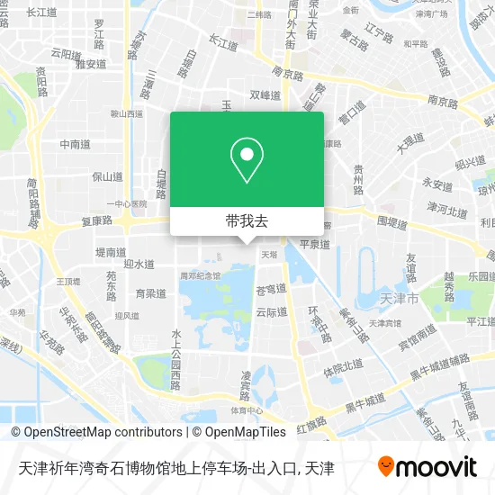 天津祈年湾奇石博物馆地上停车场-出入口地图