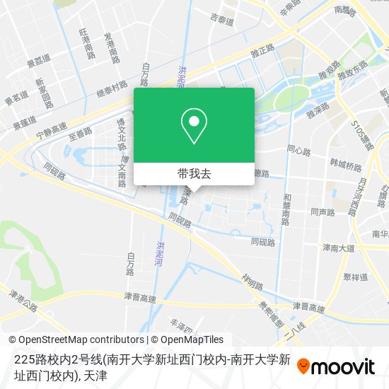 225路校内2号线(南开大学新址西门校内-南开大学新址西门校内)地图