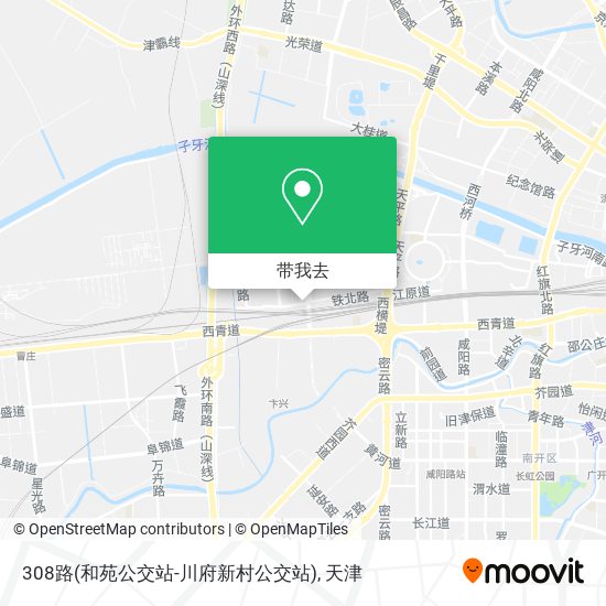 308路(和苑公交站-川府新村公交站)地图