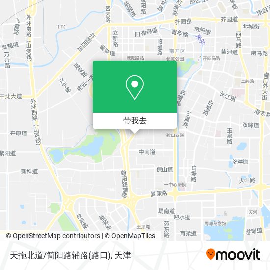 天拖北道/简阳路辅路(路口)地图