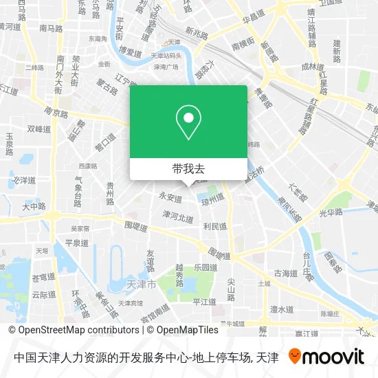 中国天津人力资源的开发服务中心-地上停车场地图