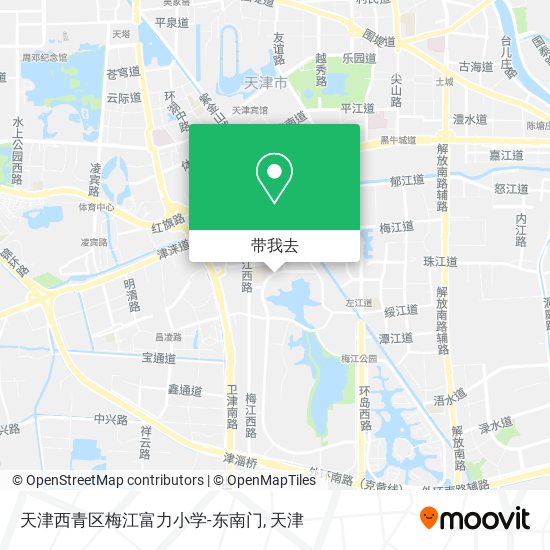 天津西青区梅江富力小学-东南门地图