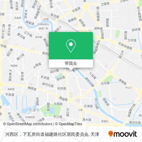 河西区，下瓦房街道福建路社区居民委员会地图