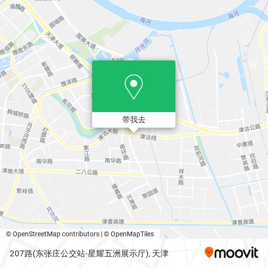 207路(东张庄公交站-星耀五洲展示厅)地图