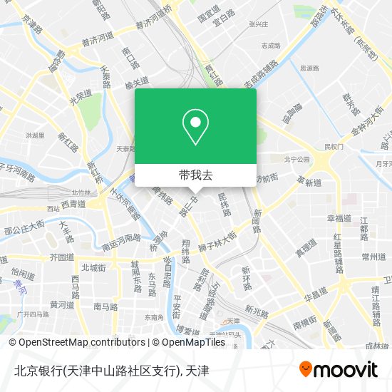 北京银行(天津中山路社区支行)地图