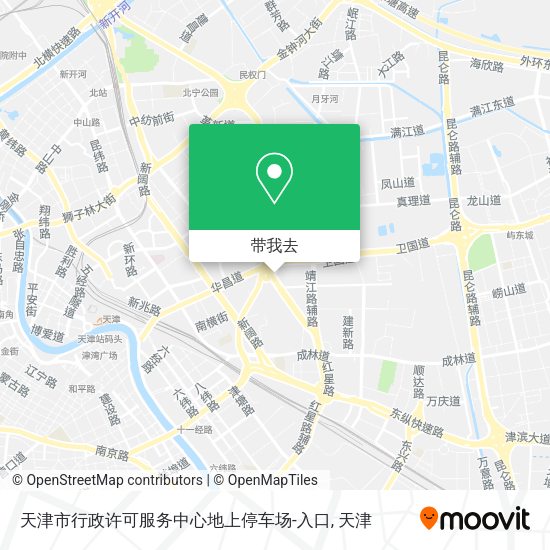 天津市行政许可服务中心地上停车场-入口地图