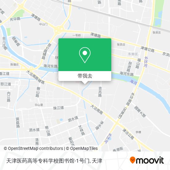 天津医药高等专科学校图书馆-1号门地图