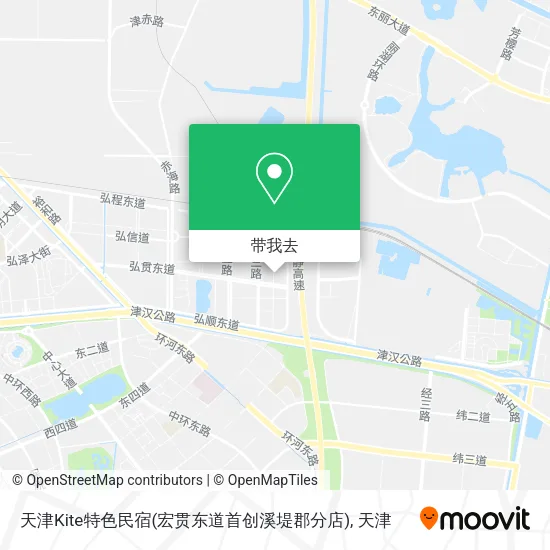 天津Kite特色民宿(宏贯东道首创溪堤郡分店)地图