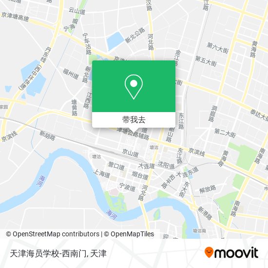天津海员学校-西南门地图