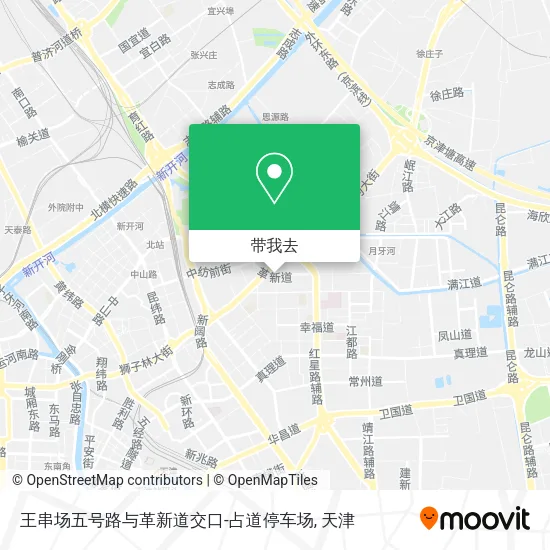 王串场五号路与革新道交口-占道停车场地图