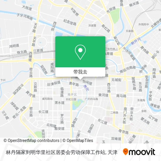 林丹隔家到明华里社区居委会劳动保障工作站地图