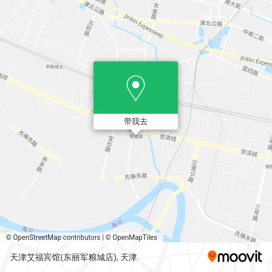天津艾福宾馆(东丽军粮城店)地图